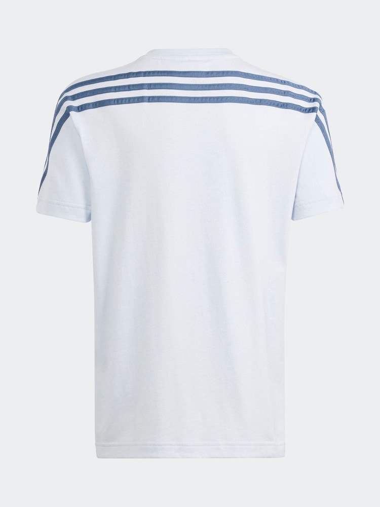 adidas White Chrome Sportswear Future Icons 3-Stripes T-Shirt - Image 2 of 5 adidas White Chrome Sportswear Future Icons 3-Stripes T-Shirt - Image 2 of 5