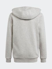 adidas Grey Essentials 3 Stripes Full Zip Hoodie - Image 2 of 6