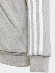 adidas Grey Essentials 3 Stripes Full Zip Hoodie - Image 5 of 6