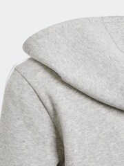 adidas Grey Essentials 3 Stripes Full Zip Hoodie - Image 6 of 6