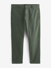 Green Slim Fit Textured Belted Trousers - Image 6 of 9