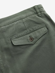 Green Slim Fit Textured Belted Trousers - Image 7 of 9