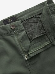 Green Slim Fit Textured Belted Trousers - Image 8 of 9