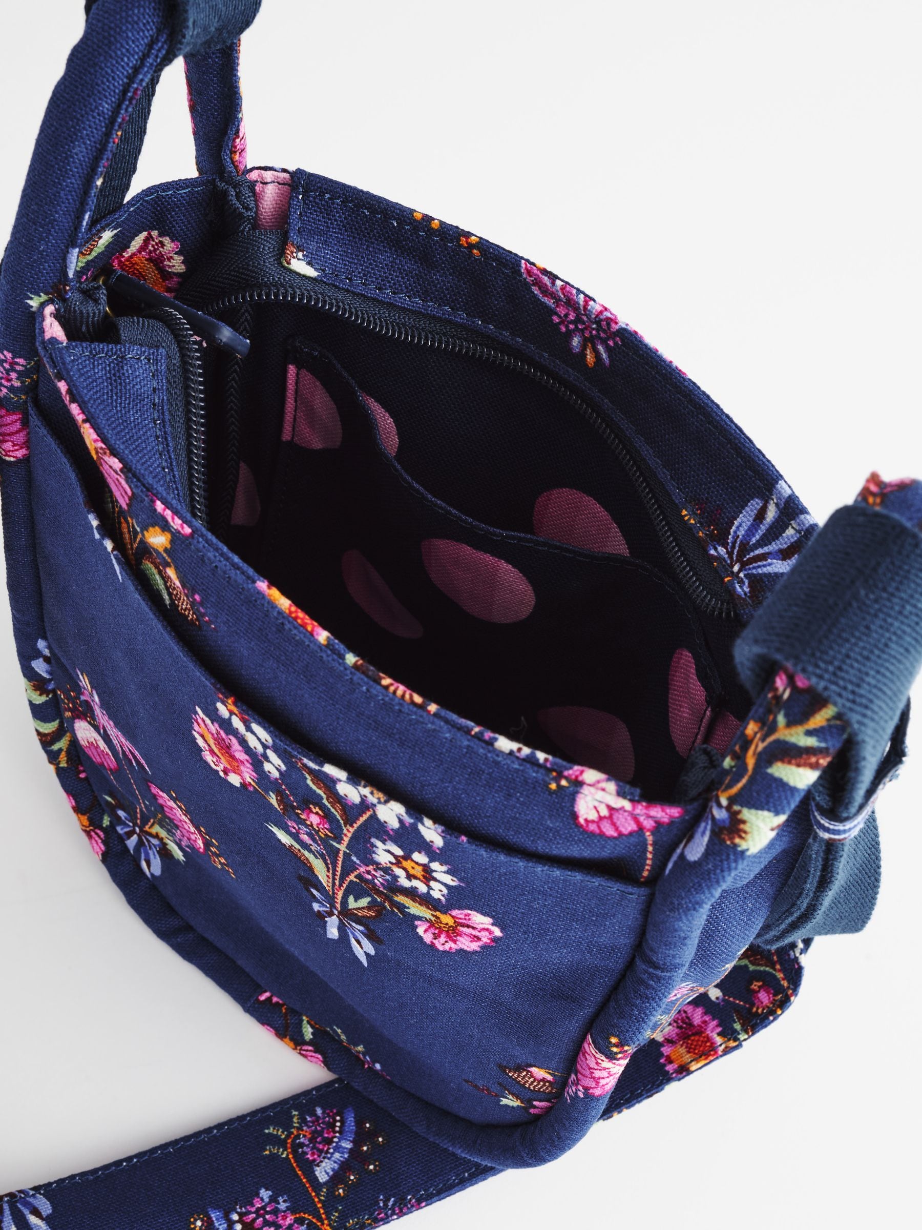 Cath Kidston Navy Floral Bunches Mini Messenger Cross Body Bag