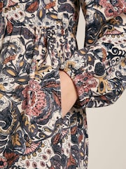 Joules Lucia Brown Floral Frilled Midi Dress - Image 5 of 6