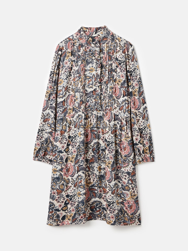 Joules Lucia Brown Floral Frilled Midi Dress - Image 6 of 6