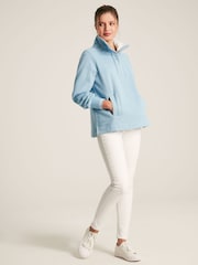 Joules Burnham Blue Funnel Neck Quarter Zip Sweatshirt - Image 3 of 7
