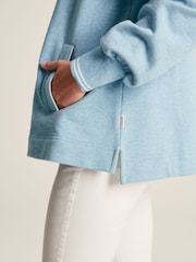 Joules Burnham Blue Funnel Neck Quarter Zip Sweatshirt - Image 5 of 7