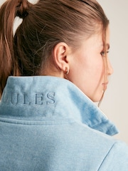 Joules Burnham Blue Funnel Neck Quarter Zip Sweatshirt - Image 6 of 7