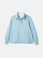 Joules Burnham Blue Funnel Neck Quarter Zip Sweatshirt - Image 7 of 7