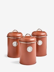 Set of 3 Rust Orange Badge Storage Jars - Image 4 of 4