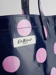 Cath Kidston Navy/Pink Spot Large Coated 100% Cotton Book Bag - Image 10 of 11