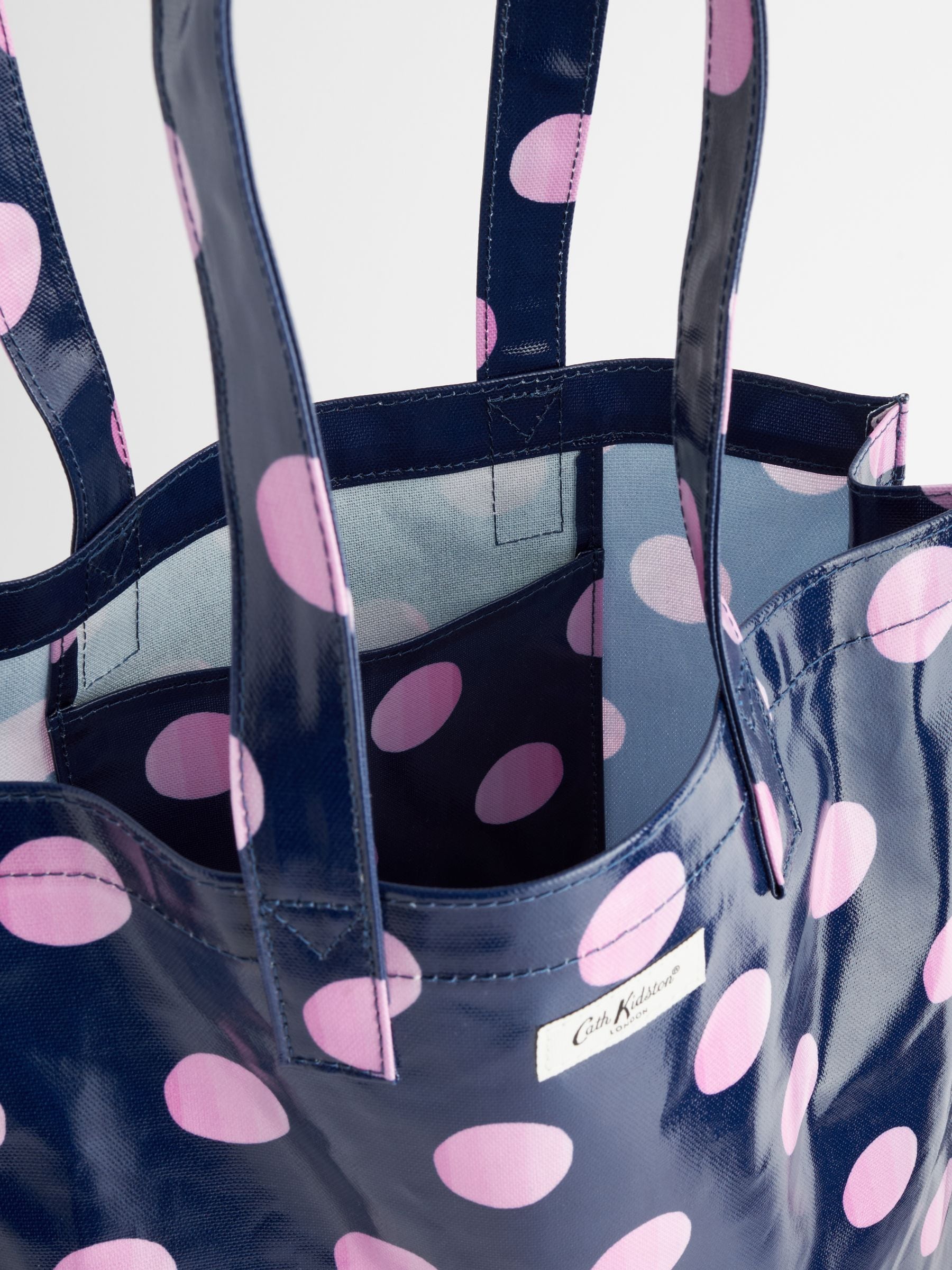 Buy Cath Kidston Navy Pink Spot Large Coated 100 Cotton Book Bag from Next Luxembourg