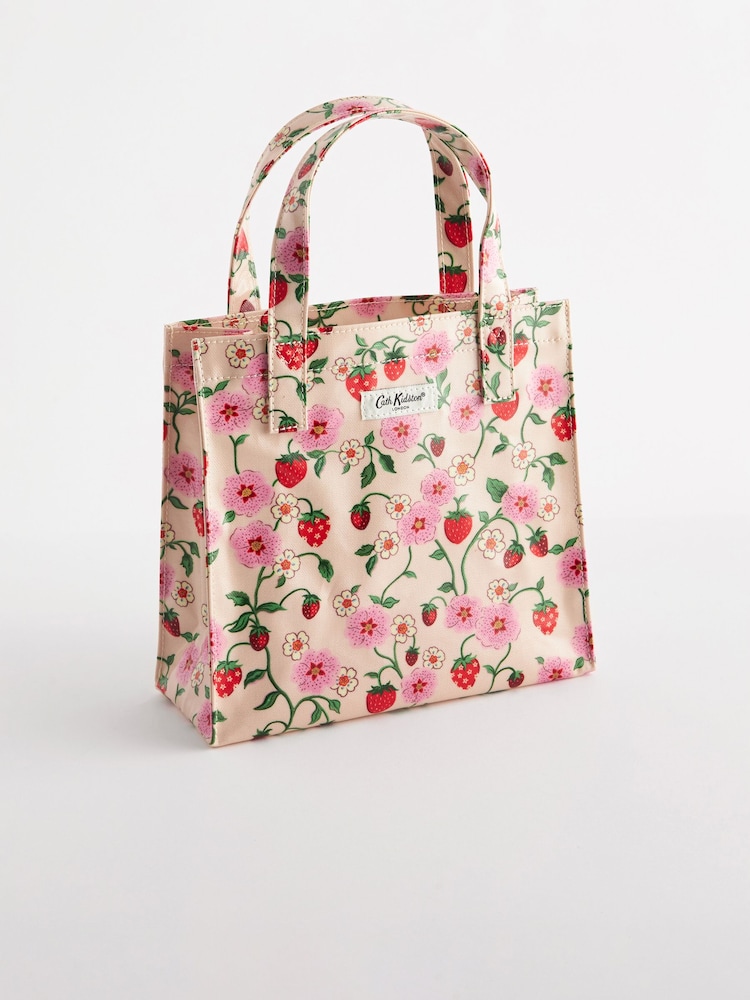 Cath Kidston Cream Strawberry Print Small Coated Bookbag - Image 1 of 5