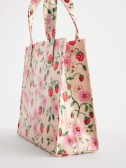 Cath Kidston Cream Strawberry Print Small Coated Bookbag - Image 4 of 5