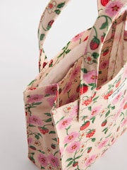 Cath Kidston Cream Strawberry Print Small Coated Bookbag - Image 5 of 5