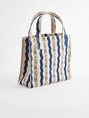 Cath Kidston Black & White Stripe Small Jute Book Bag - Image 2 of 10