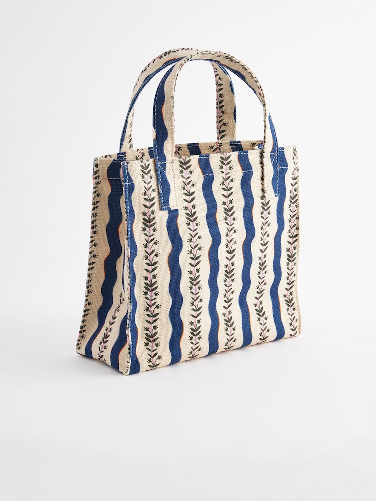 Cath Kidston Black & White Stripe Small Jute Book Bag - Image 2 of 10
