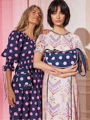 Cath Kidston Navy Blue Spot Round Mini Shoulder Bag - Image 1 of 9