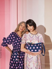 Cath Kidston Navy Blue Spot Round Mini Shoulder Bag - Image 3 of 9