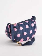 Cath Kidston Navy Blue Spot Round Mini Shoulder Bag - Image 4 of 9