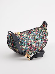 Cath Kidston Black Ditsy Floral Round Mini Shoulder Bag - Image 1 of 6
