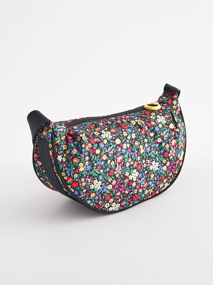 Cath Kidston Black Ditsy Floral Round Mini Shoulder Bag - Image 2 of 6