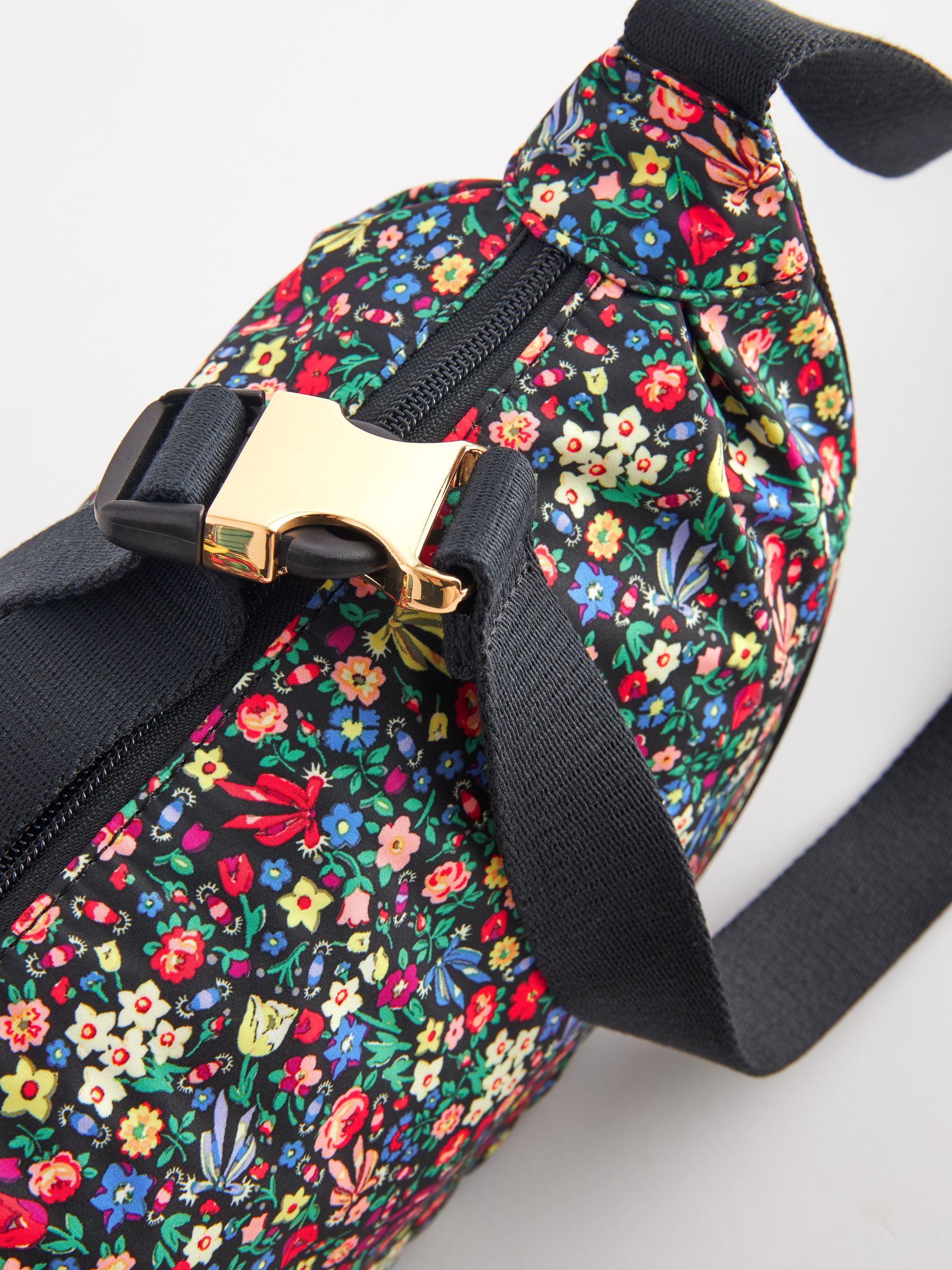 Cath Kidston Black Ditsy Floral Round Mini Shoulder Bag
