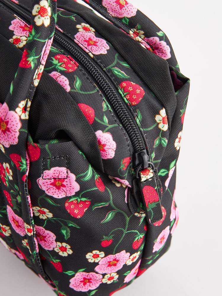 Cath Kidston Black Floral Print Travel Cross-Body Bag - Image 7 of 9