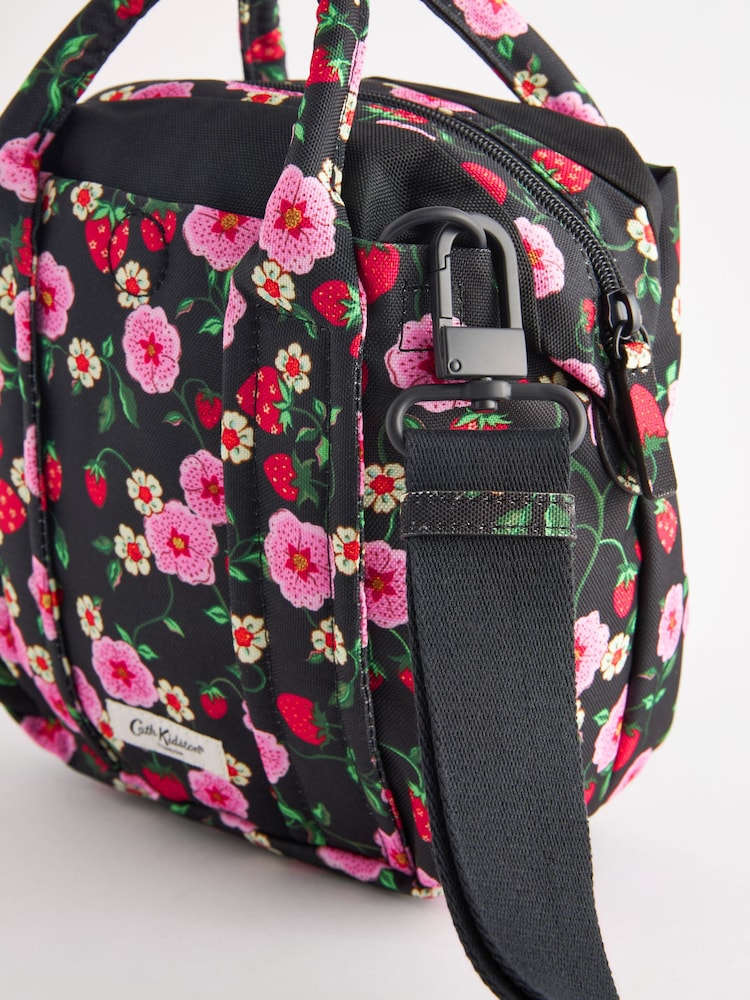 Cath Kidston Black Floral Print Travel Cross-Body Bag - Image 8 of 9