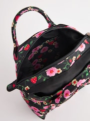 Cath Kidston Black Floral Print Travel Cross-Body Bag - Image 9 of 9