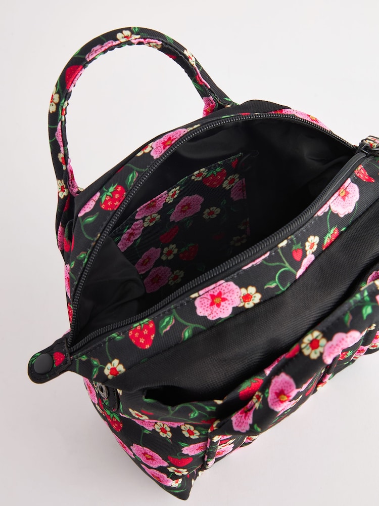 Cath Kidston Black Floral Print Travel Cross-Body Bag - Image 9 of 9