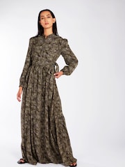 Aab Green Autumn Paisley Maxi Dress - Image 1 of 5