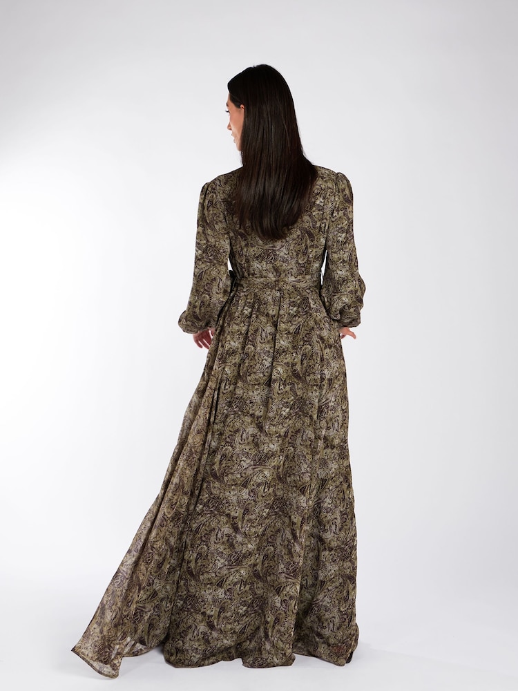 Aab Green Autumn Paisley Maxi Dress - Image 2 of 5