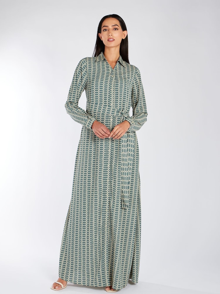 Aab Blue Hexagon Maxi Dress - Image 1 of 4