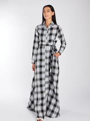 Aab White Open Weave Checked Maxi Dress - Image 1 of 5