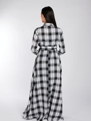 Aab White Open Weave Checked Maxi Dress - Image 2 of 5