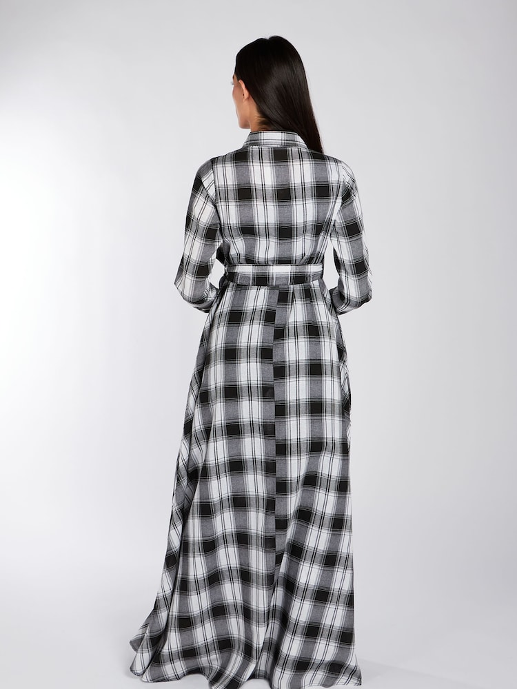 Aab White Open Weave Checked Maxi Dress - Image 2 of 5