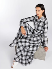 Aab White Open Weave Checked Maxi Dress - Image 4 of 5