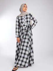 Aab White Open Weave Checked Maxi Dress - Image 5 of 5