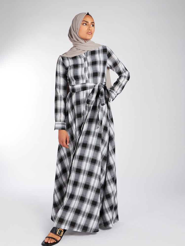 Aab White Open Weave Checked Maxi Dress - Image 5 of 5