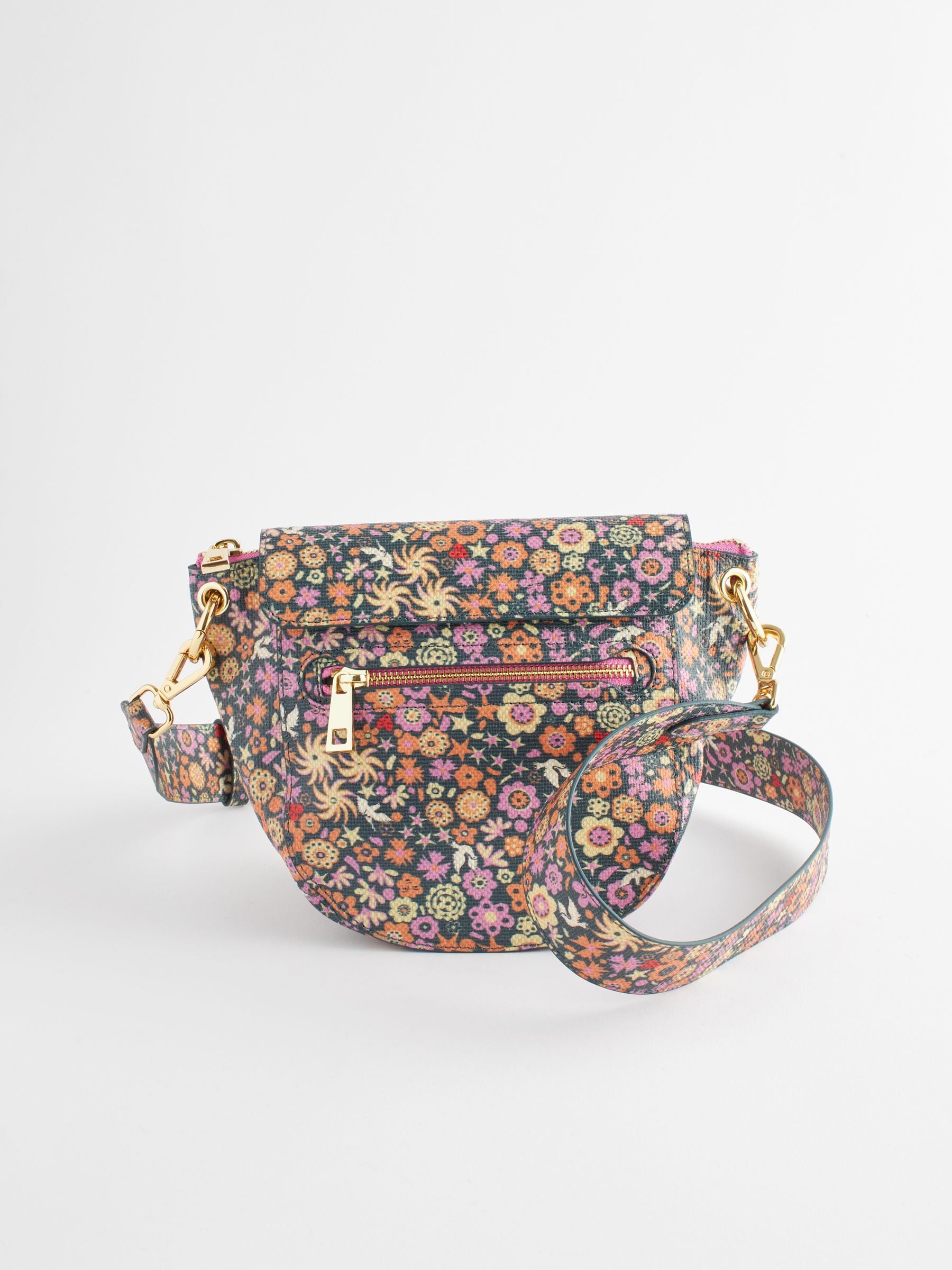Cath Kidston Orange Blue Curved Cross Body Bag