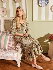 Cath Kidston Green Floral Curved Cross-Body Bag - Image 1 of 12