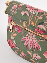 Cath Kidston Green Floral Curved Cross-Body Bag - Image 6 of 12