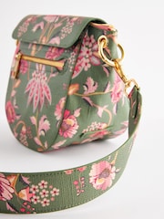 Cath Kidston Green Floral Curved Cross-Body Bag - Image 9 of 12
