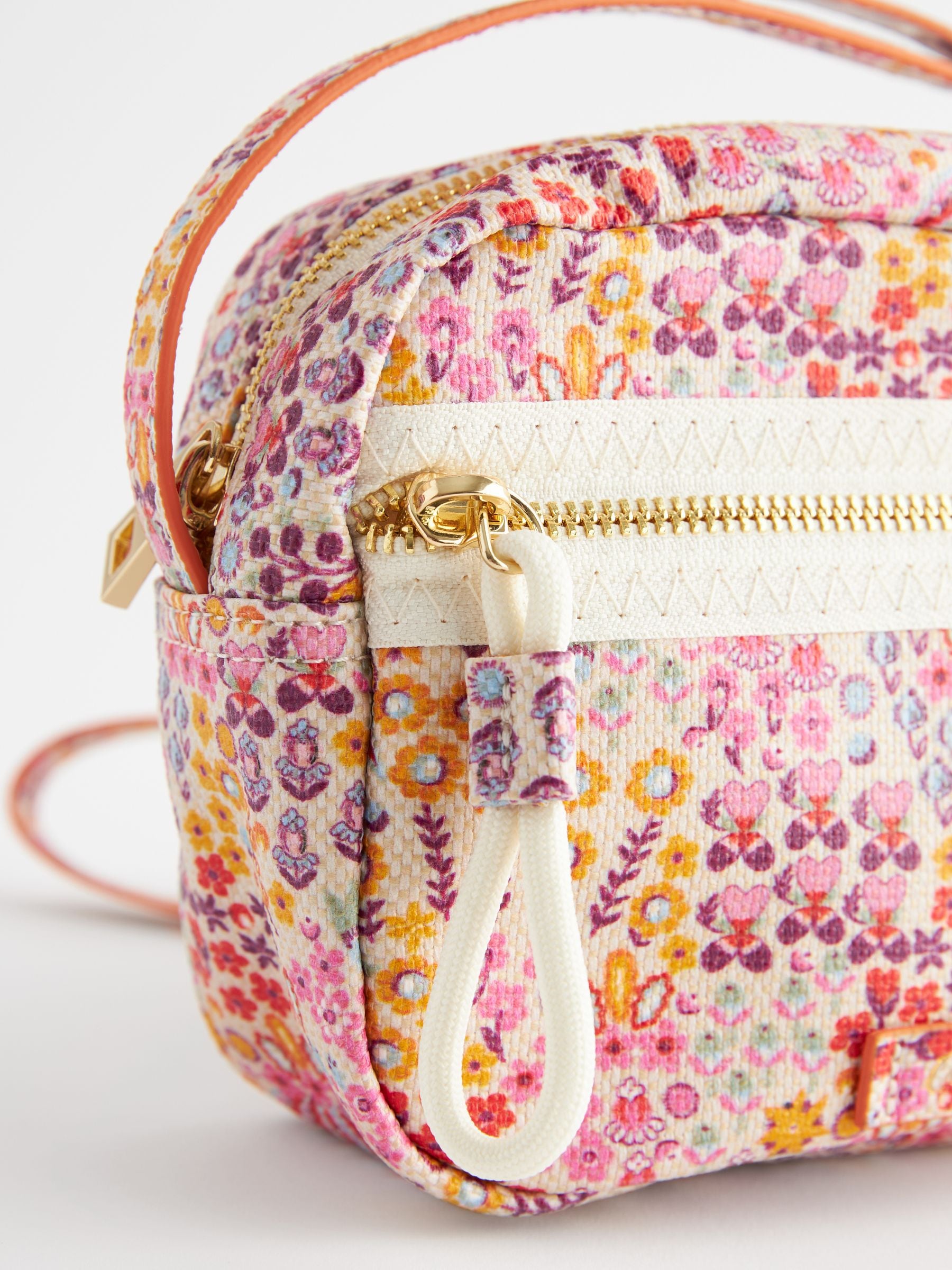 Pink Cream Ditsy Floral Cath Kidston Utility Pocket Cross Body Camera Bag