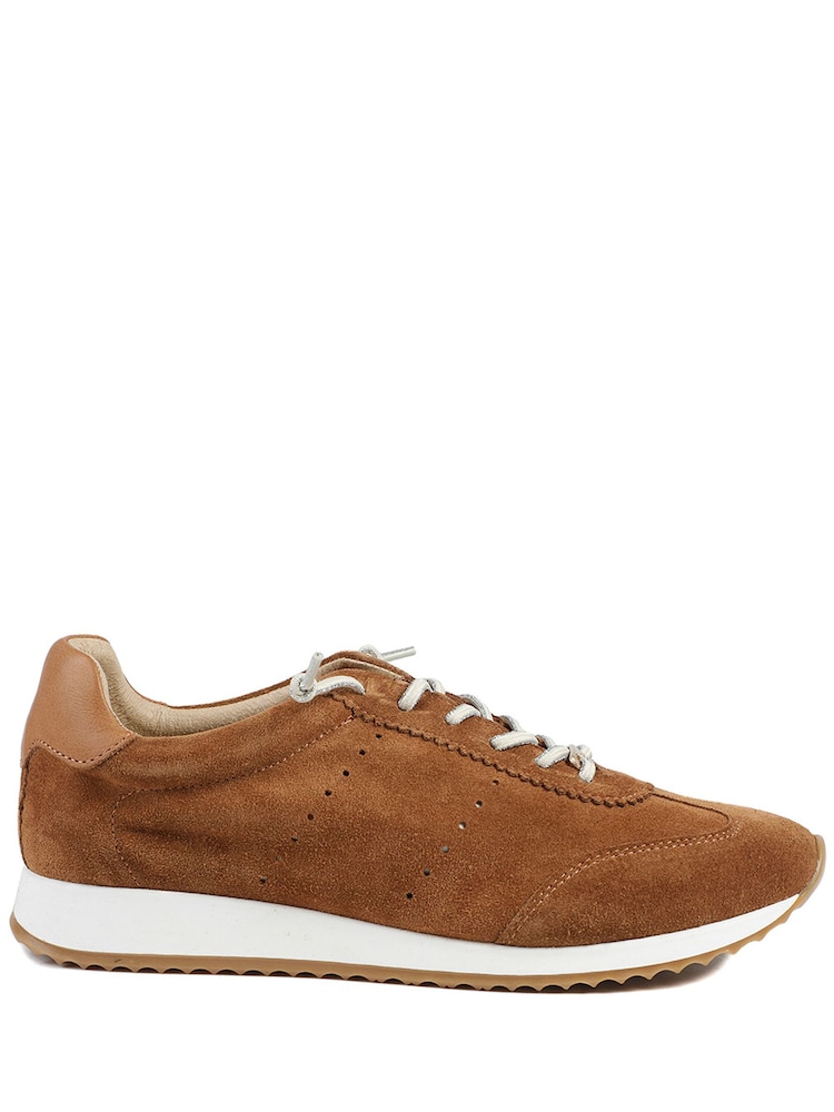 Jones Bootmaker Brown Alenya Suede Leather Lace Up Trainers - Image 2 of 5