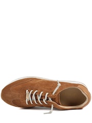 Jones Bootmaker Brown Alenya Suede Leather Lace Up Trainers - Image 4 of 5