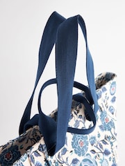 Cath Kidston Blue Floral Print Large 100% Cotton Tote - Image 4 of 12