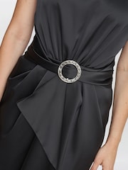 Gina Bacconi Pelia Crepe Black Dress With Satin Lining - Image 4 of 5